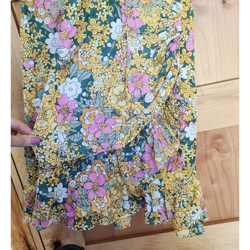 NWT Rahi Anthropologie XL 100% Cotton Dress Lining Floral Puff Sleeve Mini Dress - Picture 3 of 12